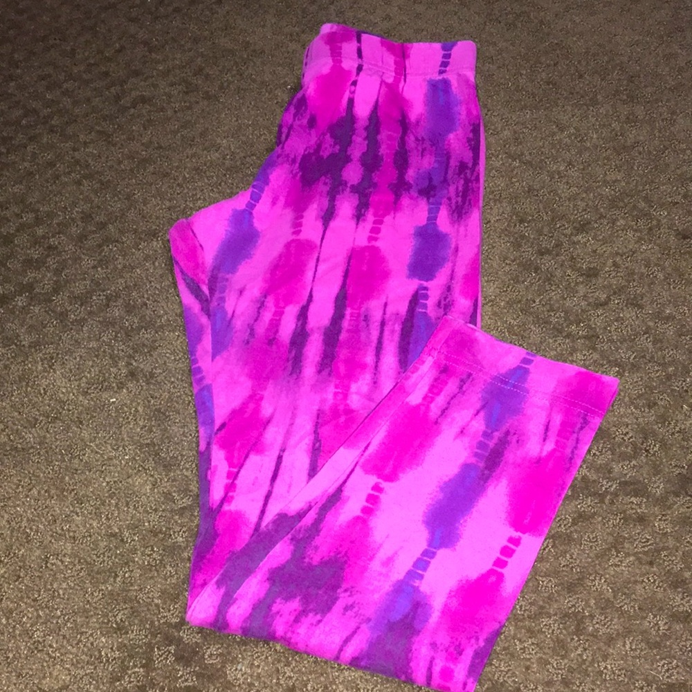 Mudd leggings size 14 Large Girls pink & purple stretch pants EUC